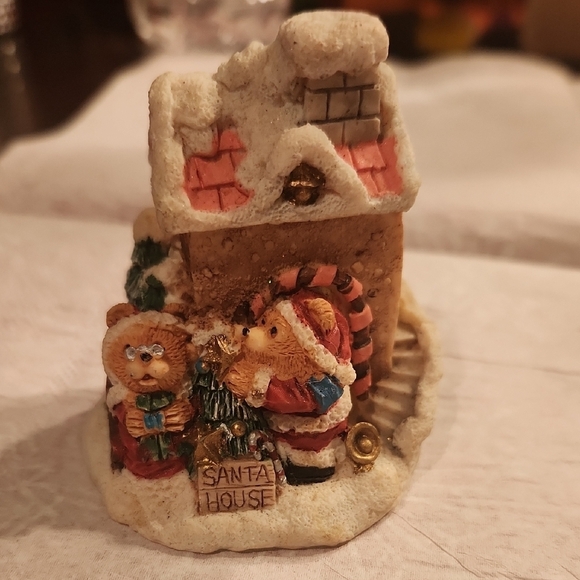 Festive Santa House with Bears Figurine - Picture 2 of 7